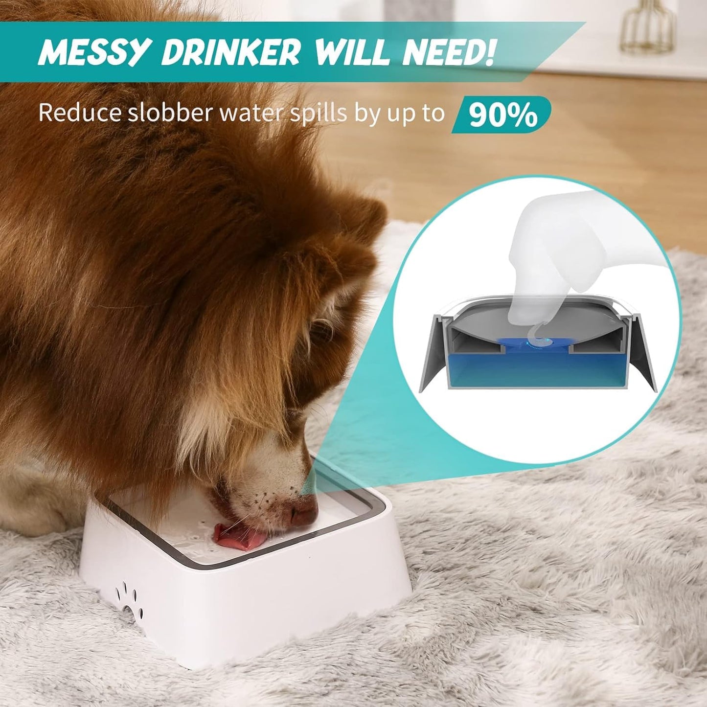Anti-Spill Floating Pet Water Bowl