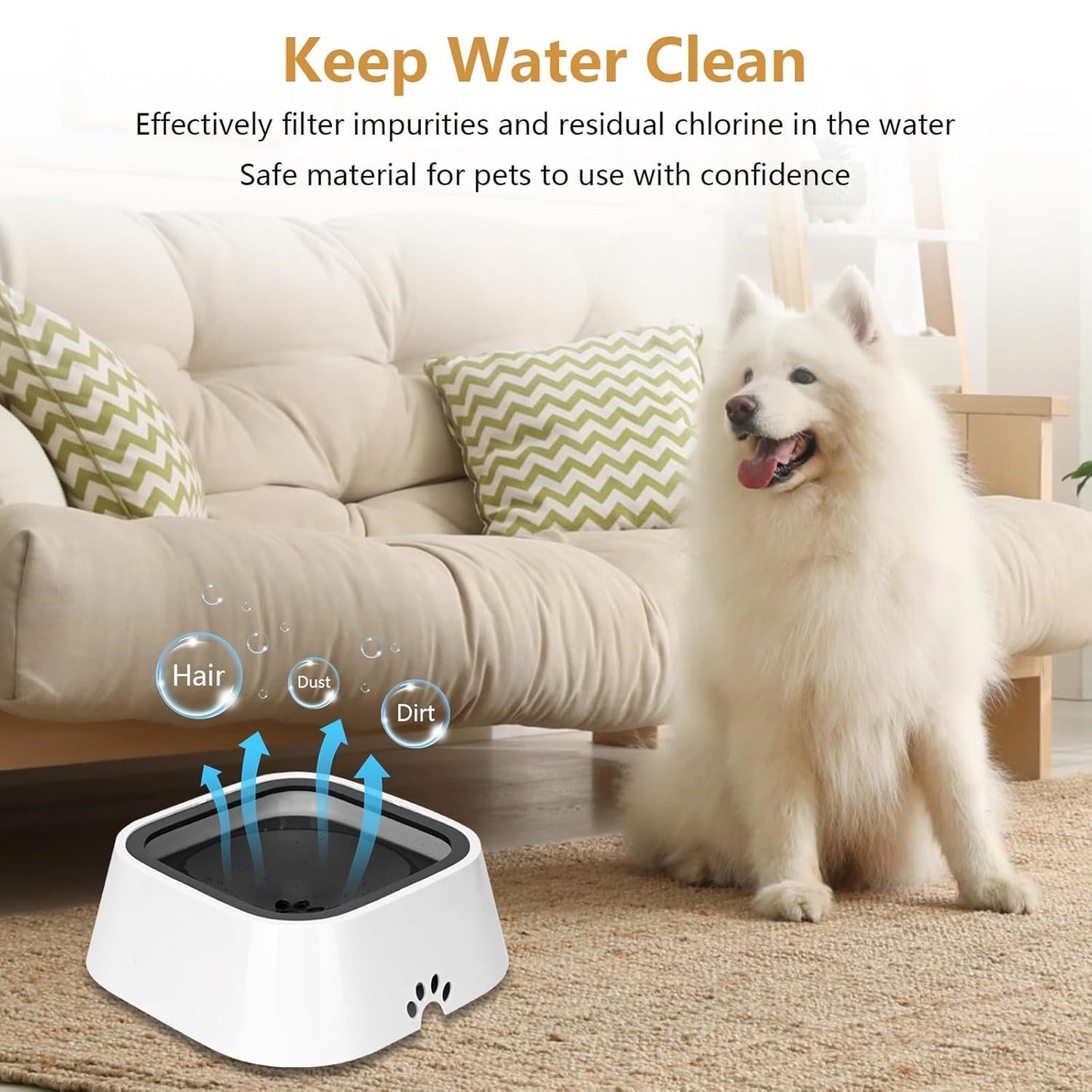 Anti-Spill Floating Pet Water Bowl
