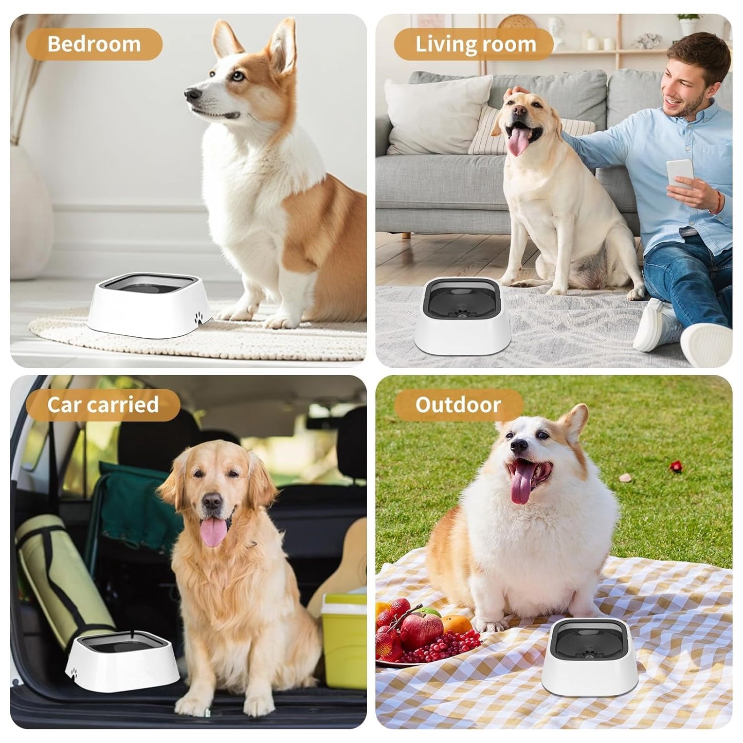 Anti-Spill Floating Pet Water Bowl